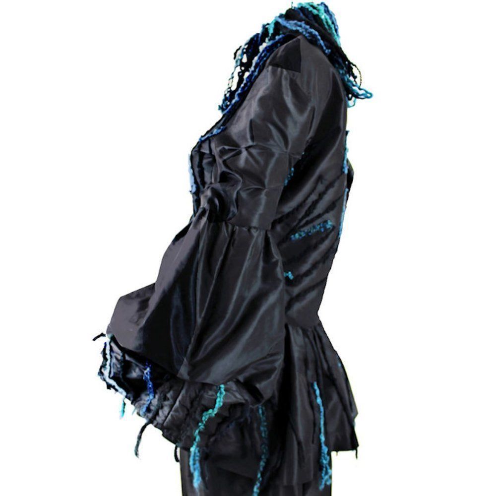 Silk Taffeta Puff Sleeve Blouse w/Embroidered Accents by MASSIMO CRIVELLI MILAN - Picture 4 of 12